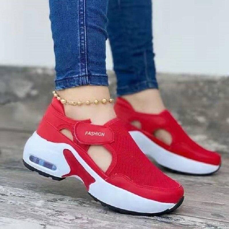 2021 Women Vulcanized Shoes Platform Shoes Woman Solid Color Ladies Shoes Casual Breathable Wedges Ladies Walking Sneakers 1118