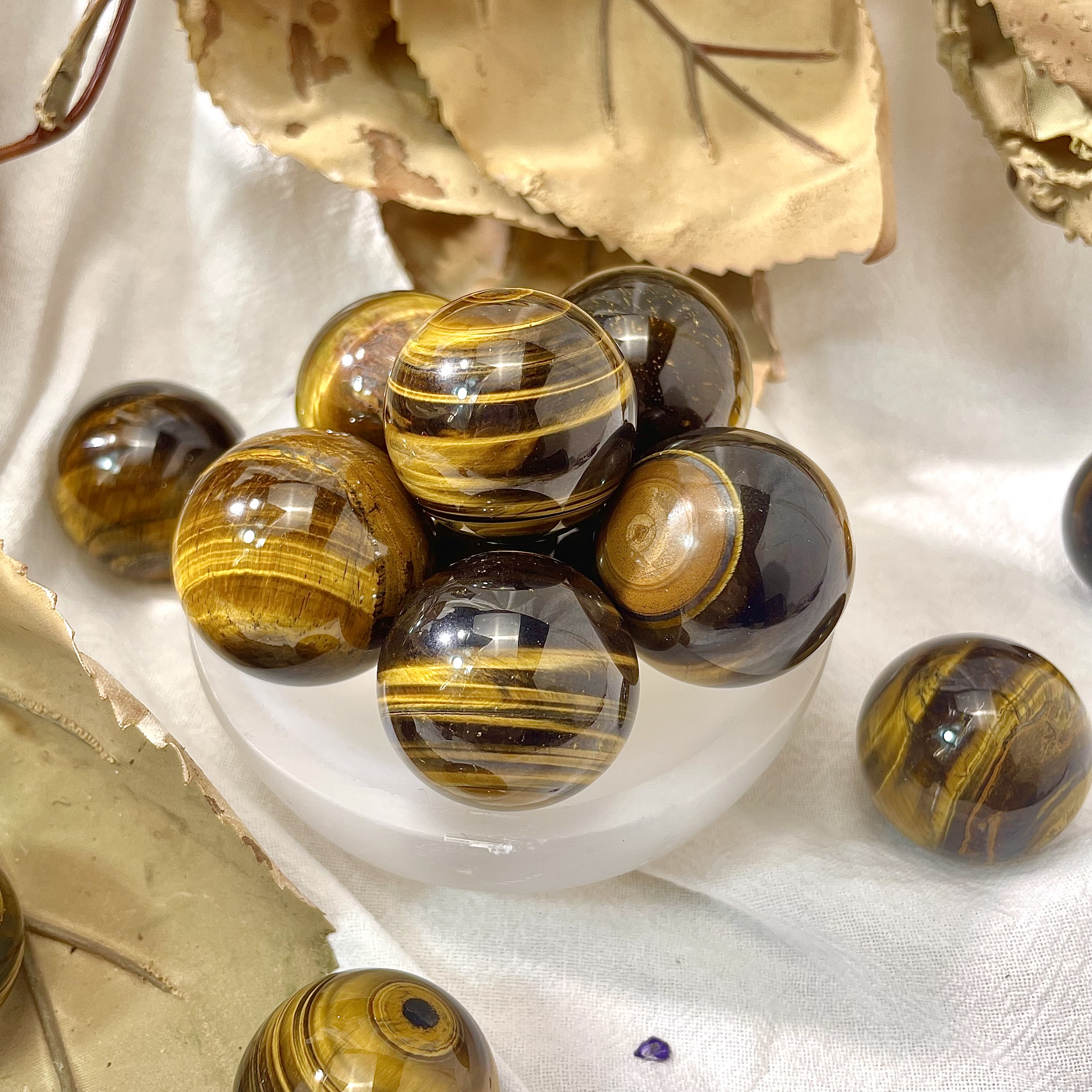 Small Yellow Tiger Eye Stone Sphere