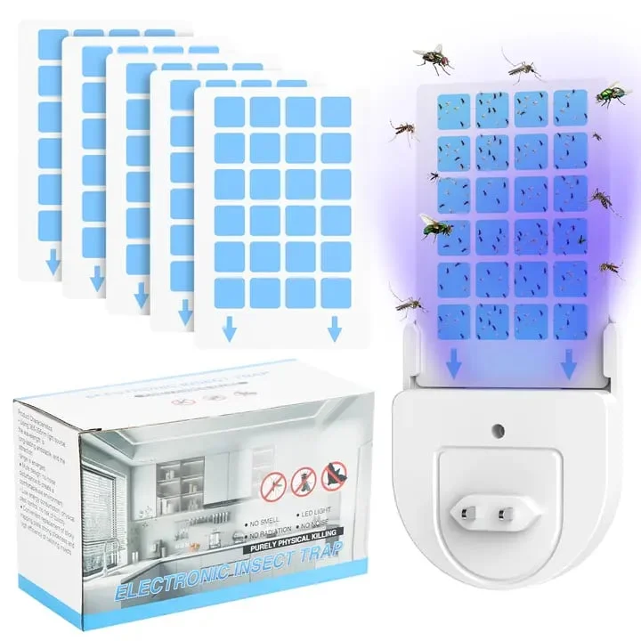 ⚡(1 Device + 5 Refills)Fruit Fly Traps for Indoors,Gnat Traps for House Indoor Plug-in Light for Flies