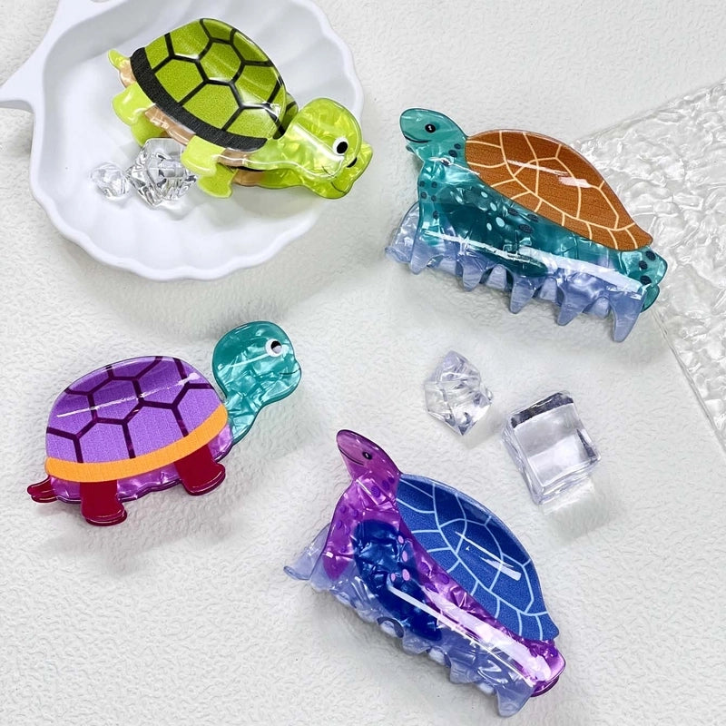 Women's Cute Artistic Tortoise Sea Wave Acetic Acid Sheets Hair Claws