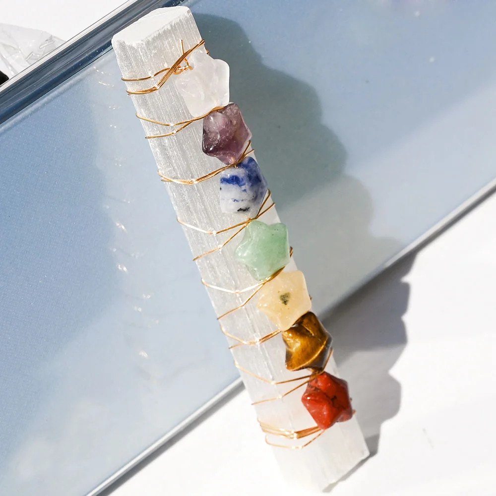 Selenite Chakra Wand