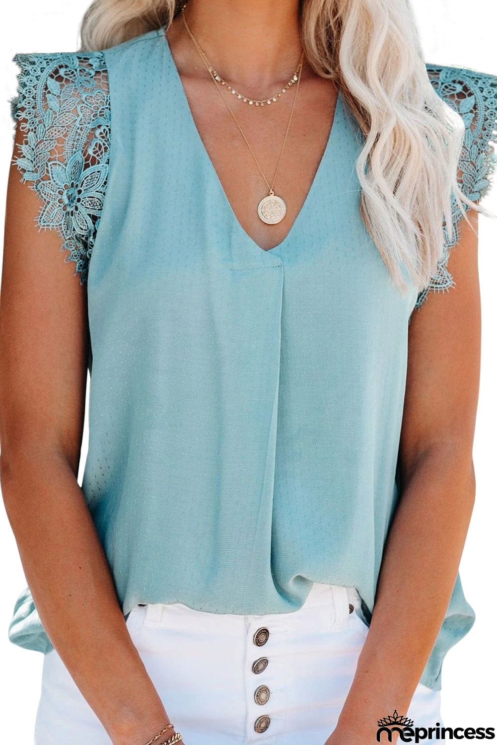Sleeveless Crochet Lace Blouse