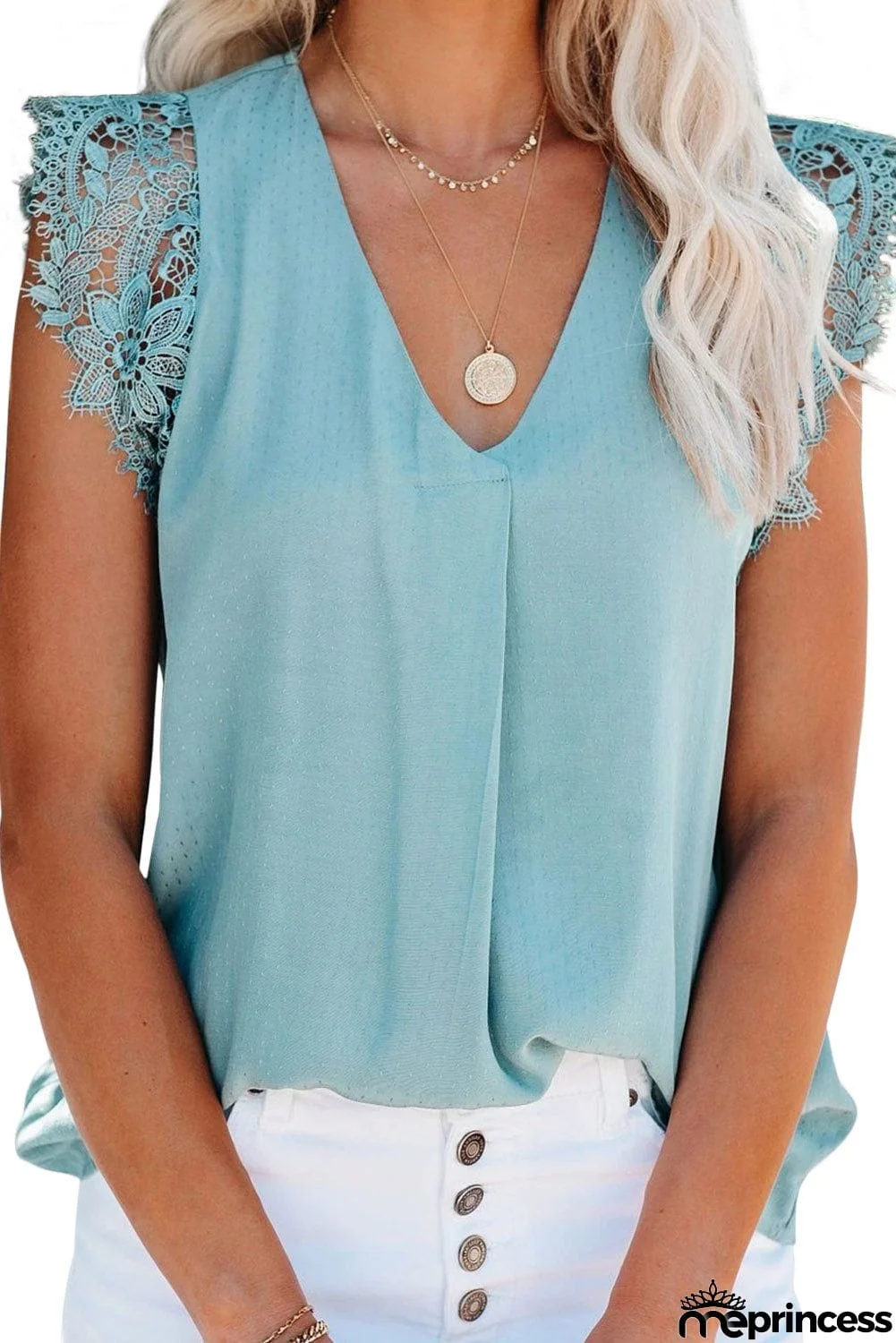 Sleeveless Crochet Lace Blouse