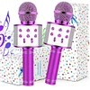  Kids Microphones for Singing Wireless Handheld Microphones & Music Player/Speaker with 5 Voice Changers Echo Volume Recording Function for Birthday Gifts 