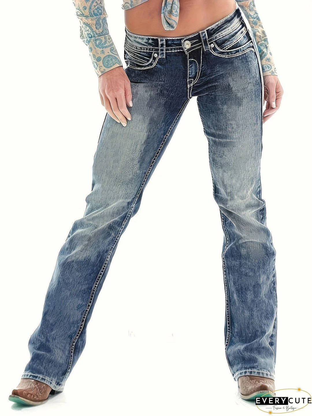 Stylish Mid-Rise Denim