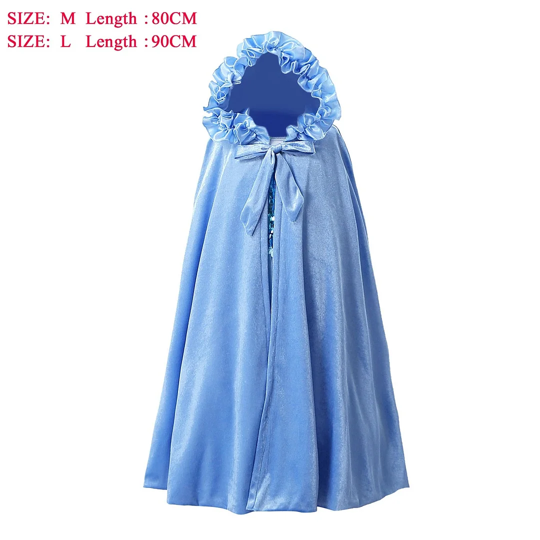 Children Girls Cosplay Velvet Hooded Princess Cloak Floor Length Winter Autumn Cloak Fancy Fairy Cape Girls princess Dress Up