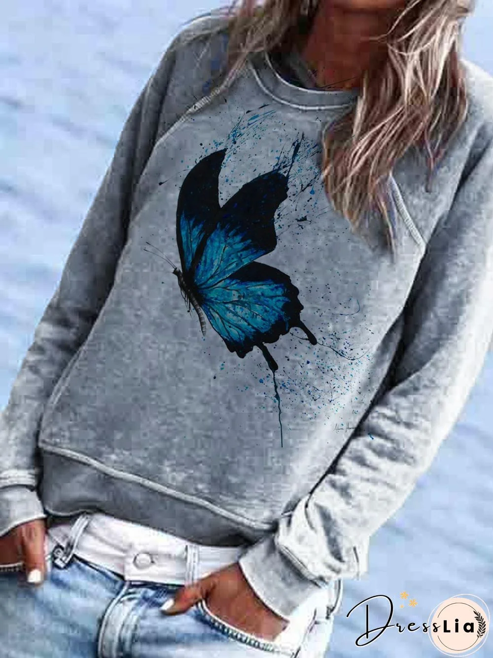 Animal Long Sleeve Cotton-Blend Crew Neck Hoodies & Sweatshirts