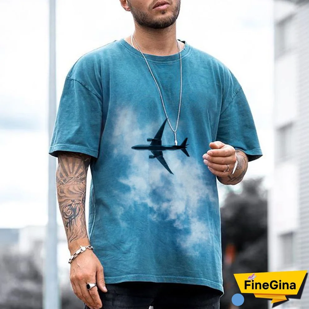 Fashion Airplane Printed Mens T-Shirt