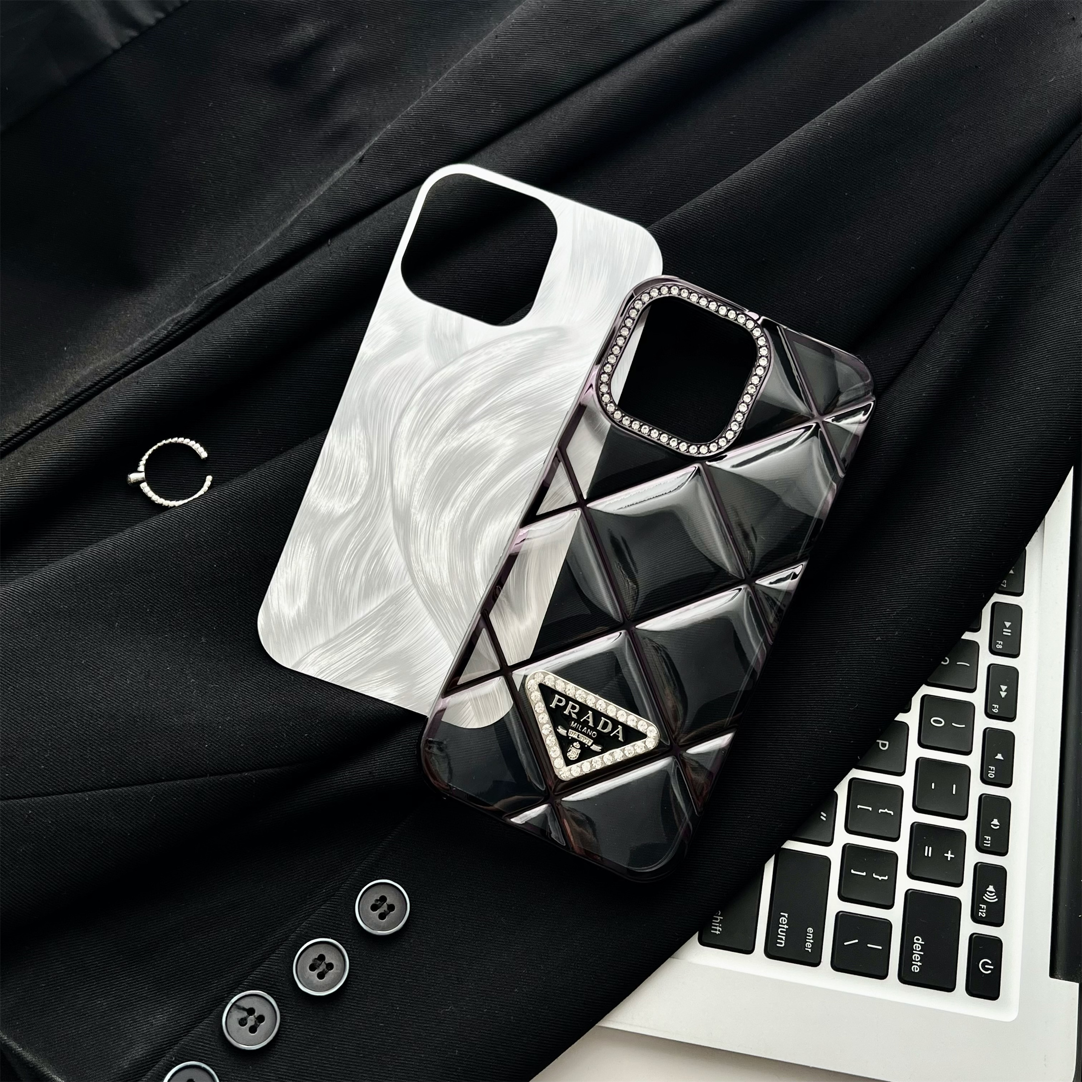 Radiant Prada Diamonds Quilted Apple iPhone Case