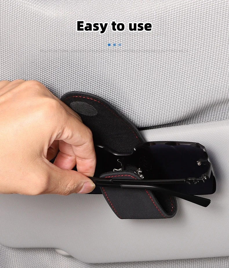 High-end suede car glasses protective clip