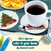 6pcs Christmas Tree Diamond Painting Art Acrylic Coasters
