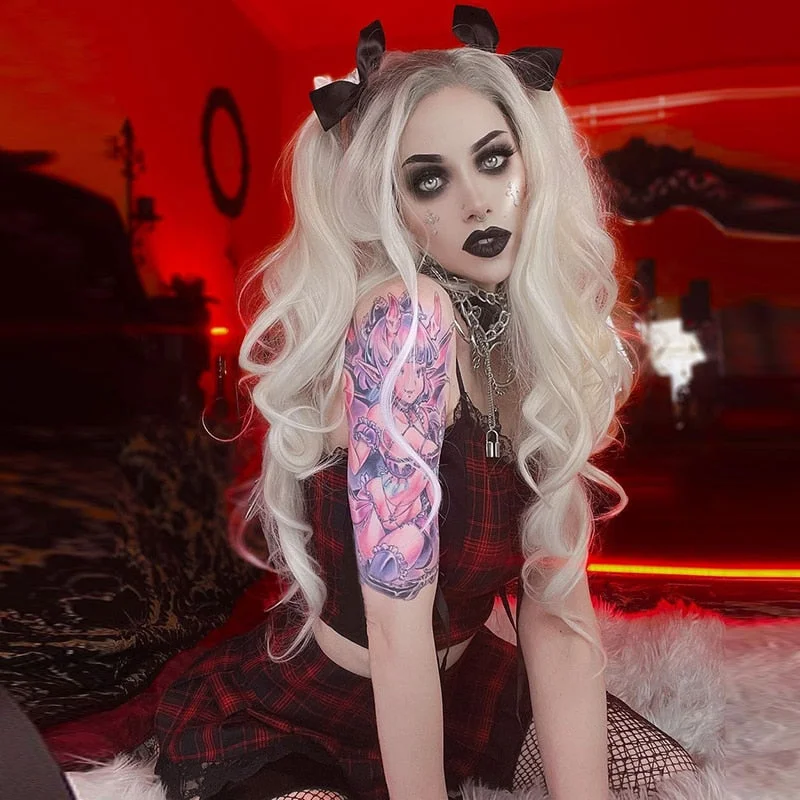 InsGoth Vintage Lace Red Pleated Skirt Y2K Goth Sexy High Waist A Line Plaid Skirt Grunge Punk Women Summer  Skirts Streetwear