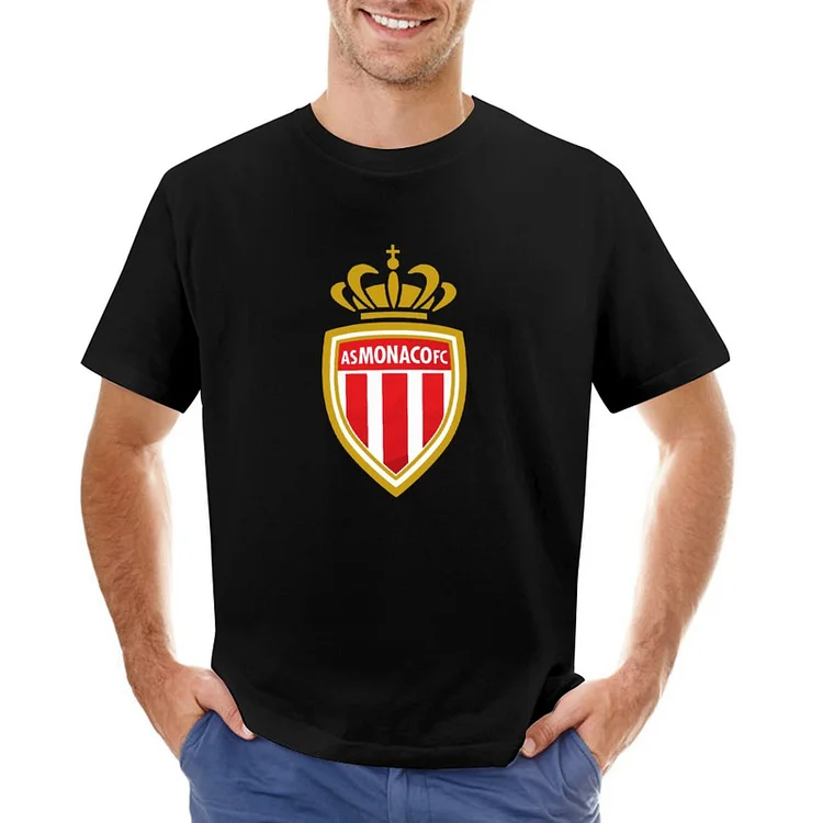 AS Monaco Tiger Pattern Lightning Icon Design T-shirt À Manches Courtes Gildan Pour Homme