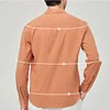 Gioiacombo&trade; Camicia Henley a maniche lunghe in cotone tinta unita da uomo
