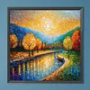 Diamond Painting-DIY Full Round Drill Stained Glass Lake(40*40 CM)