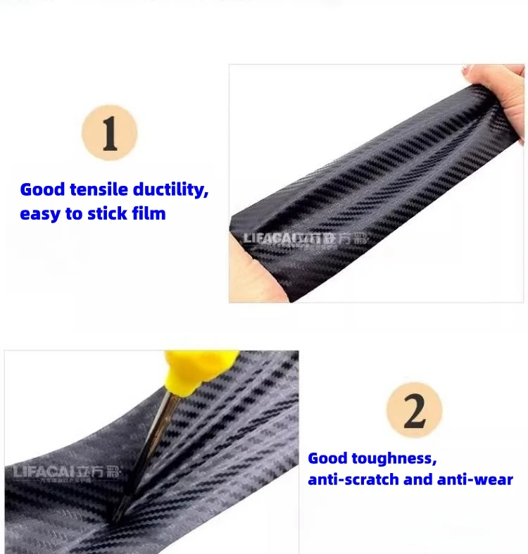 Carbon fiber black film for car interior and body