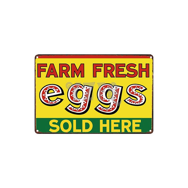 Farm Fresh Eggs- Vintage Tin Signs/Wooden Signs - 7.9x11.8in & 11.8x15.7in