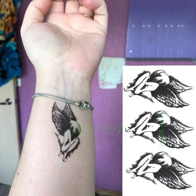 24 Waterproof Temporary Tattoo sticker on ear finger music note bird stars line streak henna tatto flash tatoo fake for women