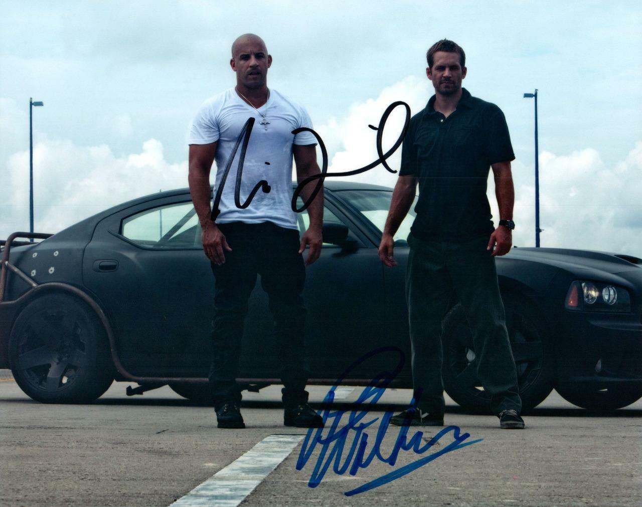 Paul Walker Vin Diesel Autographed 8x10 Photo Poster painting signed Picture + COA