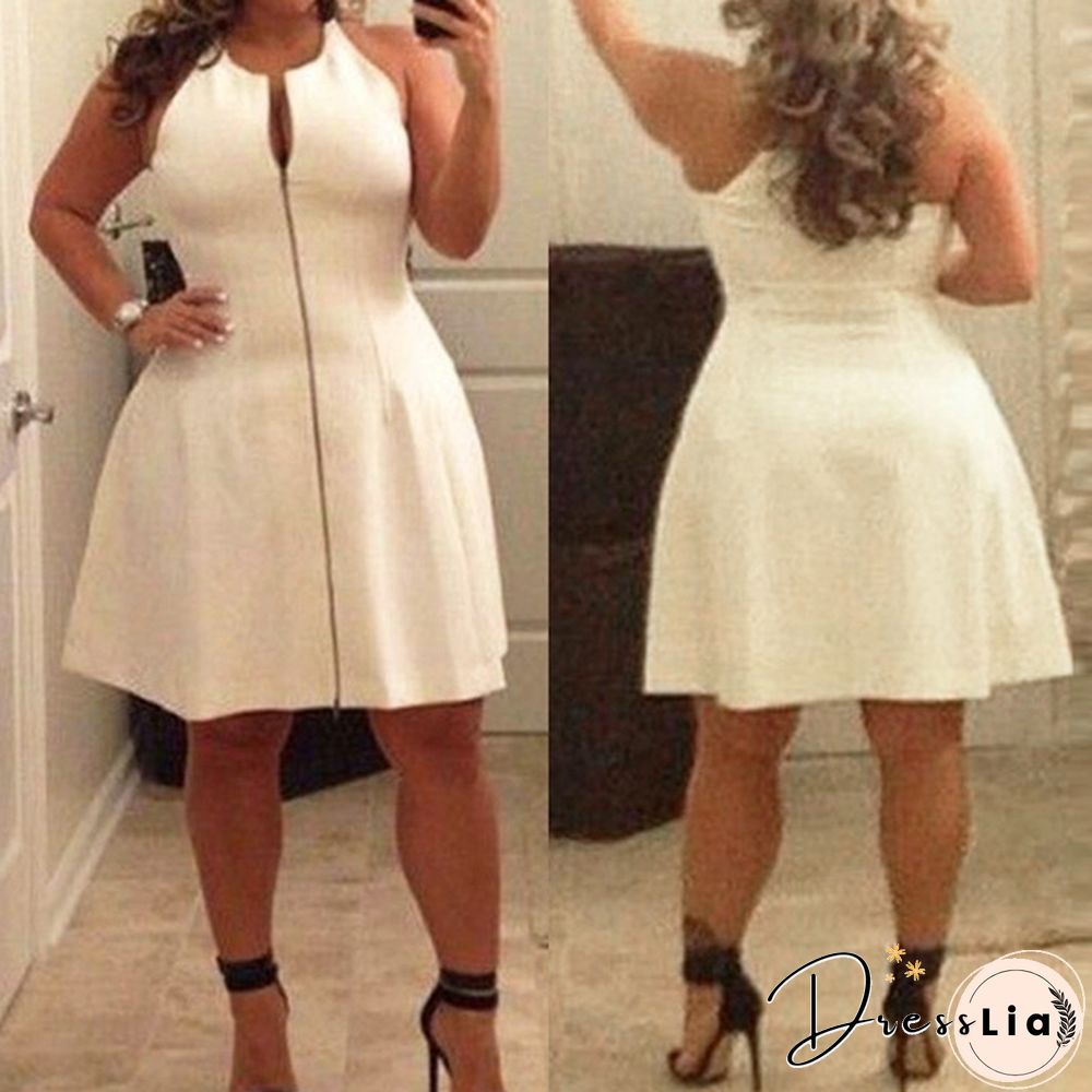 Plus Size Celeb Women V Neck Bodycon Skater Skirt Party Tunic Mini Dress