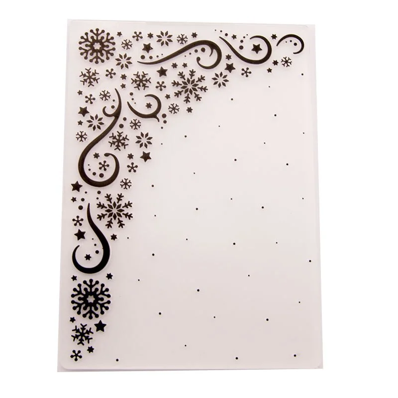 Snowflake Lace Edge Embossing Folders Plastic For Scrapbooking DIY Template Fondant Cake Photo Album Card Making