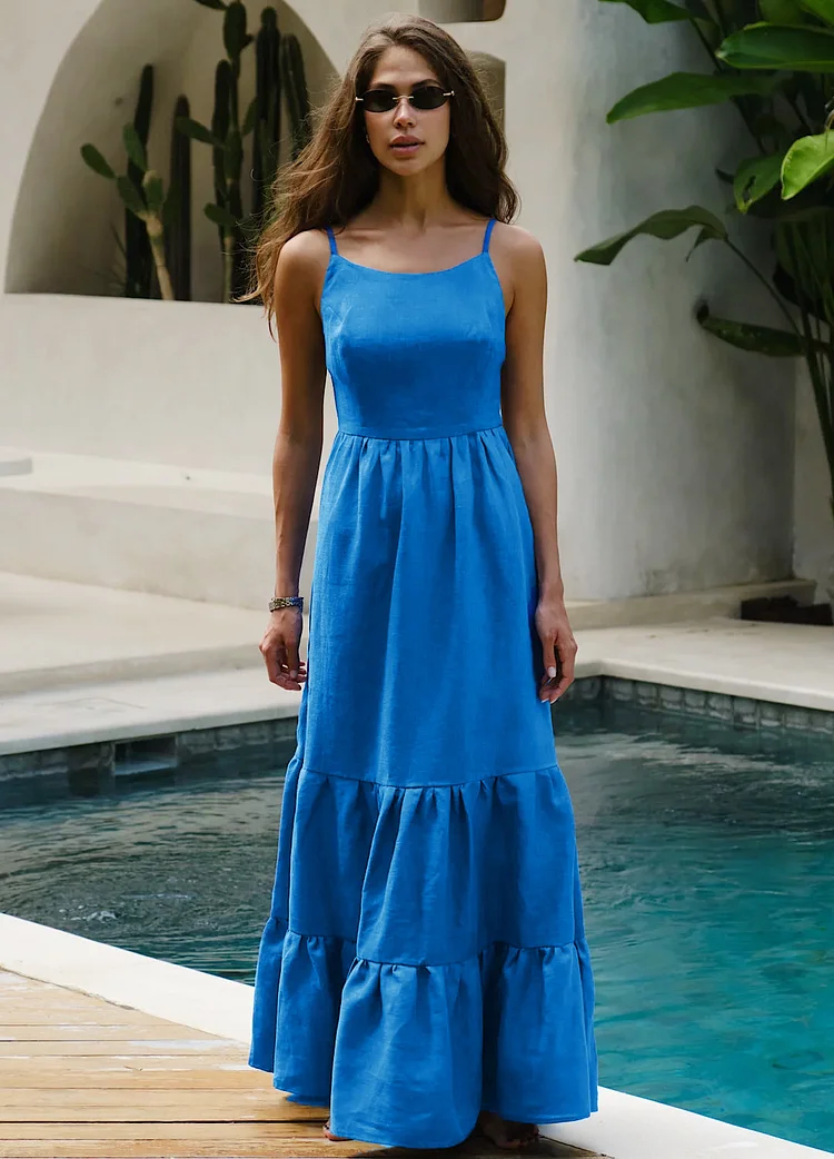 Sexy Backless Strappy Maxi Dress
