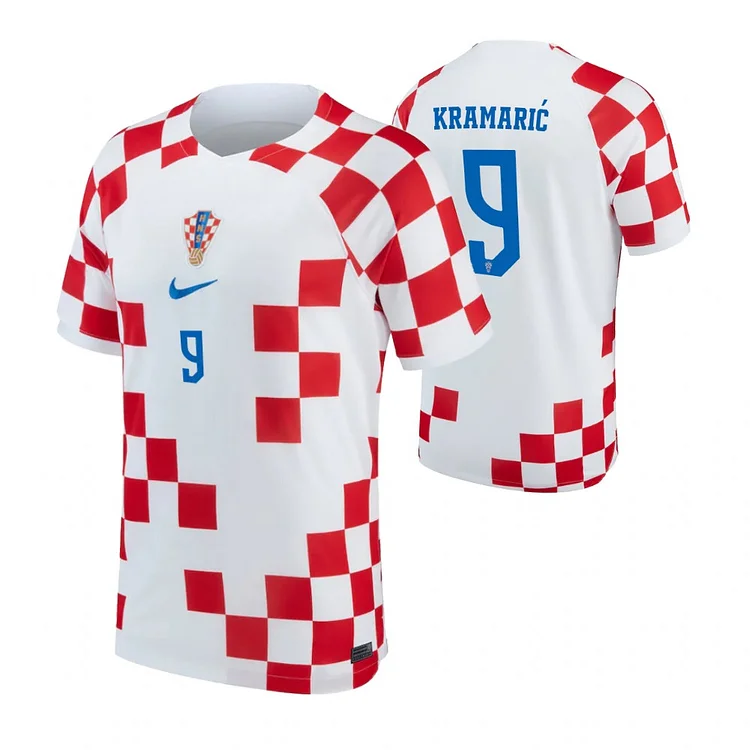 Kroatien Andrej Kramaric 9 Home Trikot WM 2022