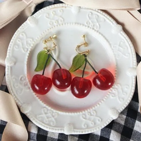Golden/Red Sweet Cherry Earring SP1711561