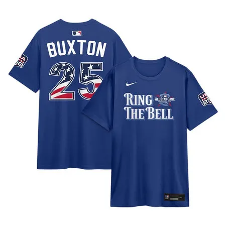 Men's American League #25 Byron Buxton Nike Rush Blue 2026 All-Star Game Name & Number T-Shirt