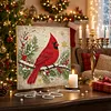 (20x20cm)North American Cardinal Xmas Pearl Painting Art Kits With Inner Frame Pearl Gem Paintings Picture Arts Craft for Adults Beginners Home Wall Decor