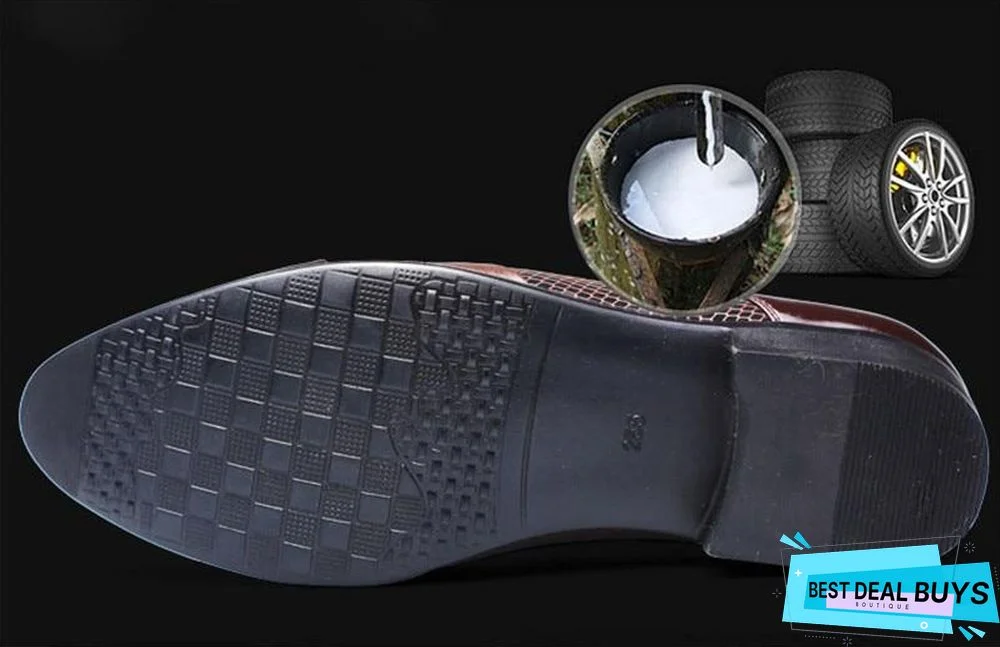 Men Leather Shoes Oxford Pu Leather Breathable Business Flat Shoes