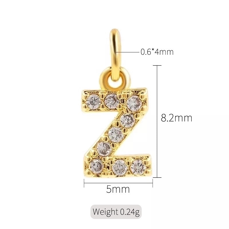 1 Piece Copper Zircon 14K Gold Plated Inlay Polished Pendant