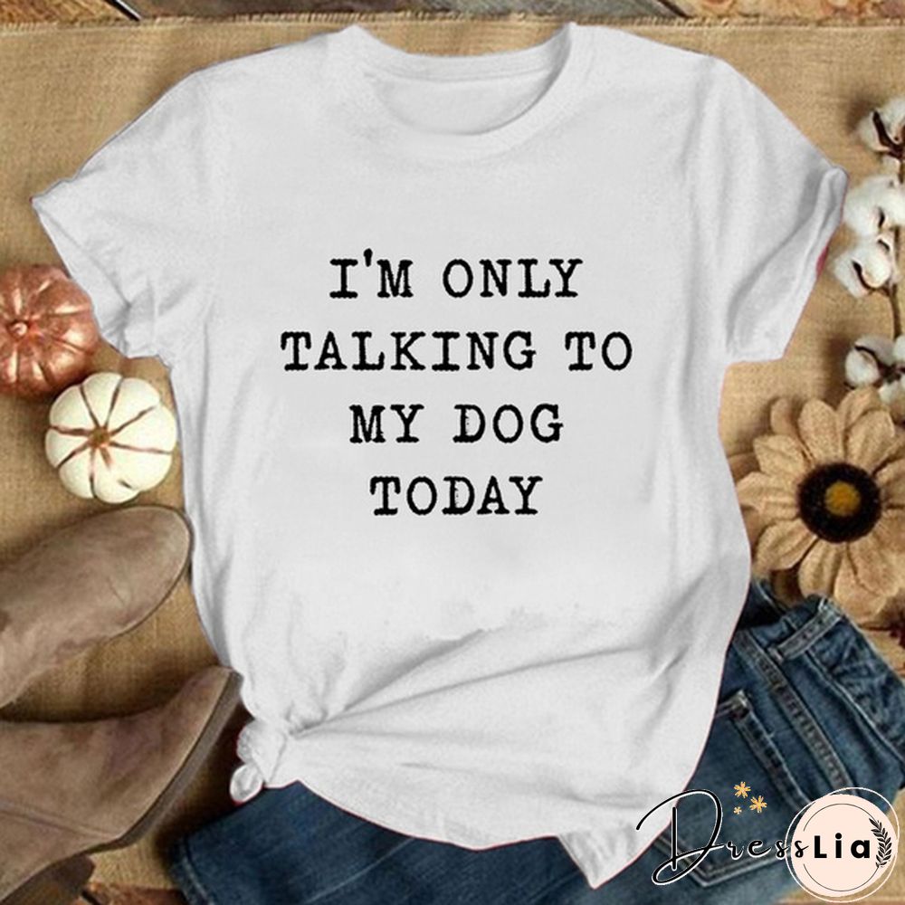 Women's Fashion Letter Printed T-shirts Girls' Funny Graphic Tee Tops Casual Crew Neck Short Sleeve Shirt Tops Laides Summer T-shirts Dog Lover Female Clothes