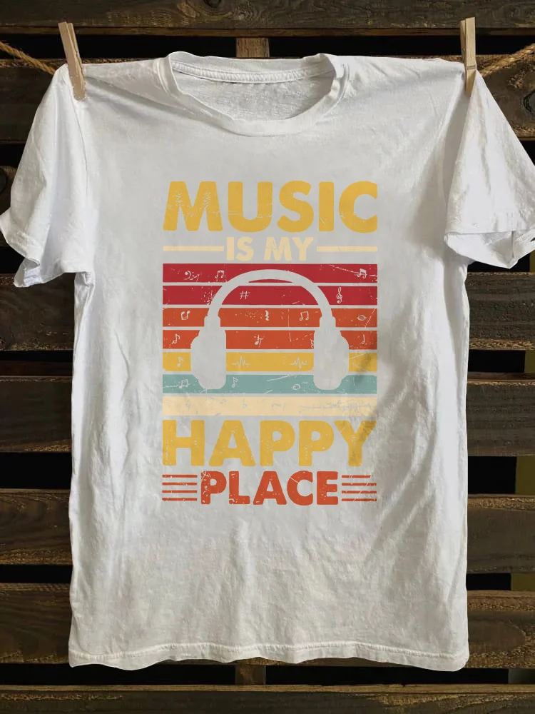 Music Is My Happy Place T-shirt