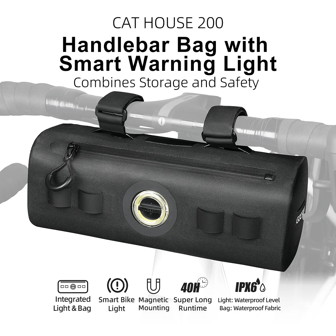CAT HOUSE 200 Handlebar Bag with Smart Warning Light