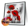 Fleur de coquelicot-plein rond diamant peinture-30 * 30cm