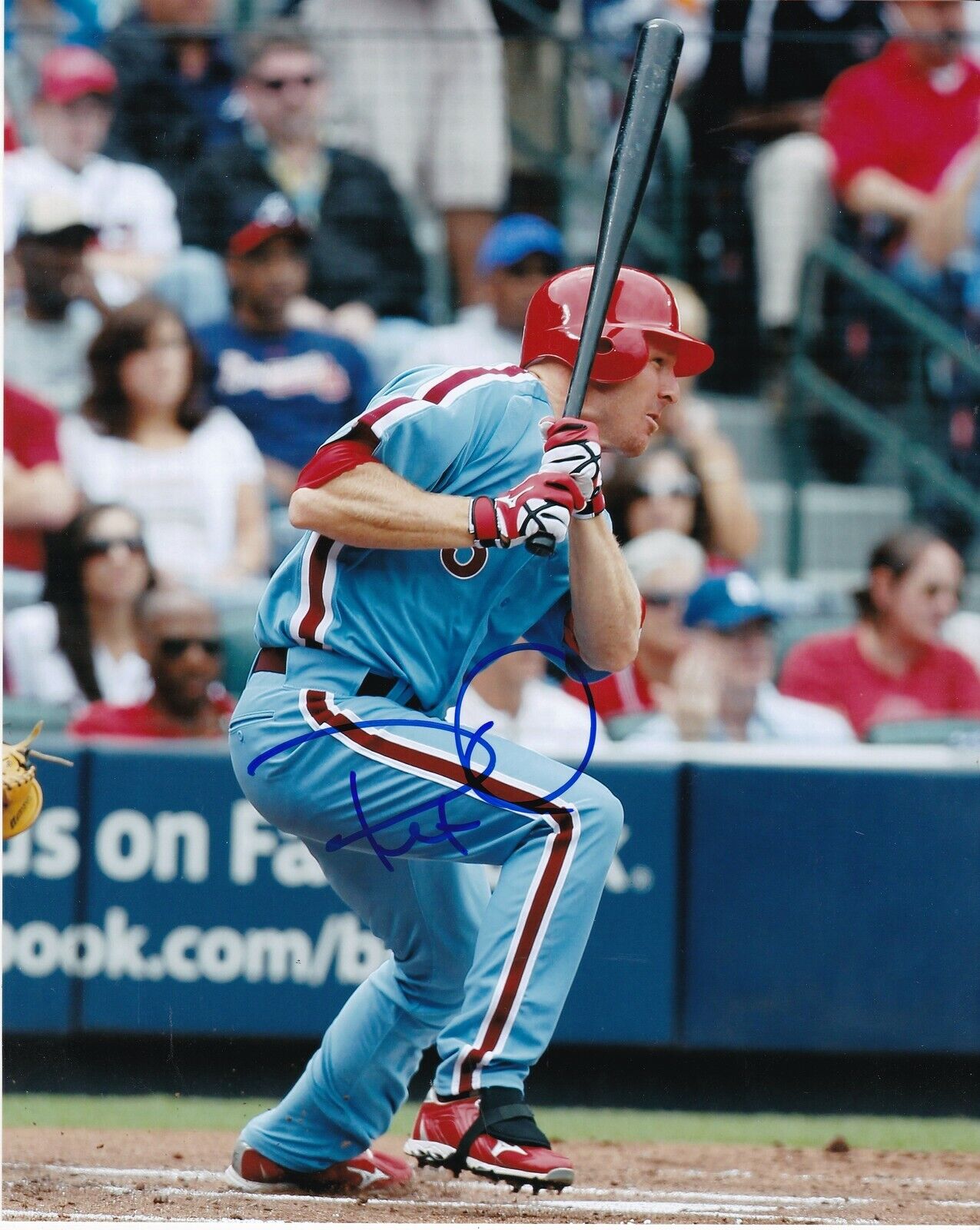 PETE ORR PHILADELPHIA PHILLIES ACTION SIGNED 8x10