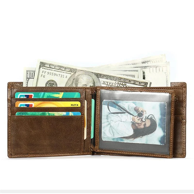 Vintage RFID Blocking Durable Leather Security Wallets