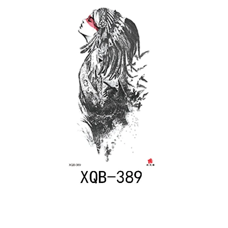 Small Full Arm Waterproof Tattoo Sticker Half Arm Arm Fierce Animal Arm Lasting European and American Tattoo Sticker