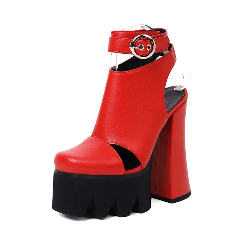 Gdgydh Roman Style Ankle Strap Footwear Women Heels Sexy High Heel Shoes Platform Pumps For Party Office Lady Luxury Trendy Shoe