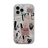 Self Love Scrawl Drawing Pink Heart Letter Writing Phone Case for iPhone 11/12/13/14