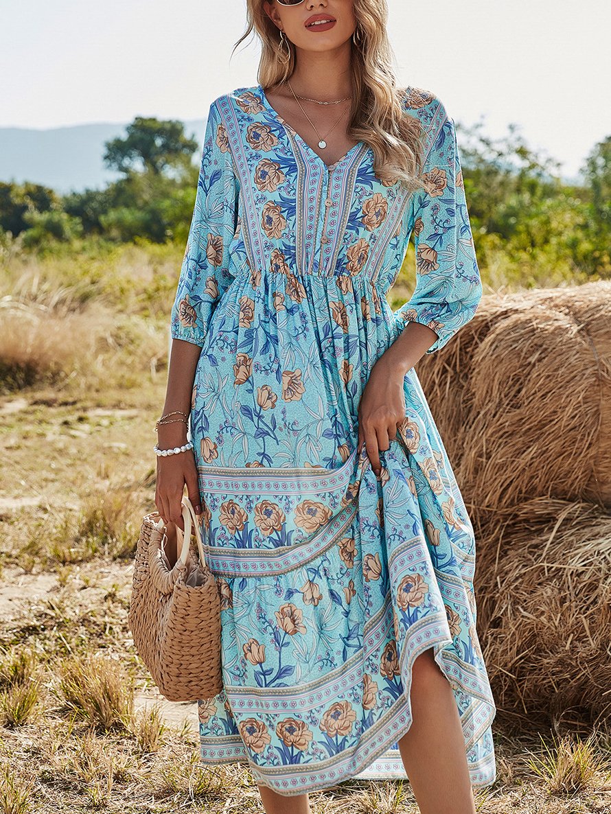Bohemian Dress Women's Mid-length A-line Skirt