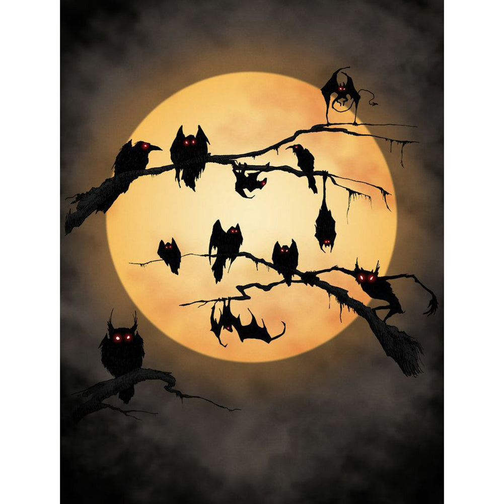 Halloween Round Full Drill Diamond Painting 30X40CM(Canvas) gbfke