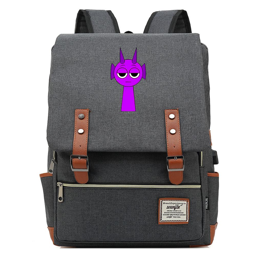 Mayoulove Sprunki Design Backpack Lightweight With Multiple Pockets For School Use-Mayoulove