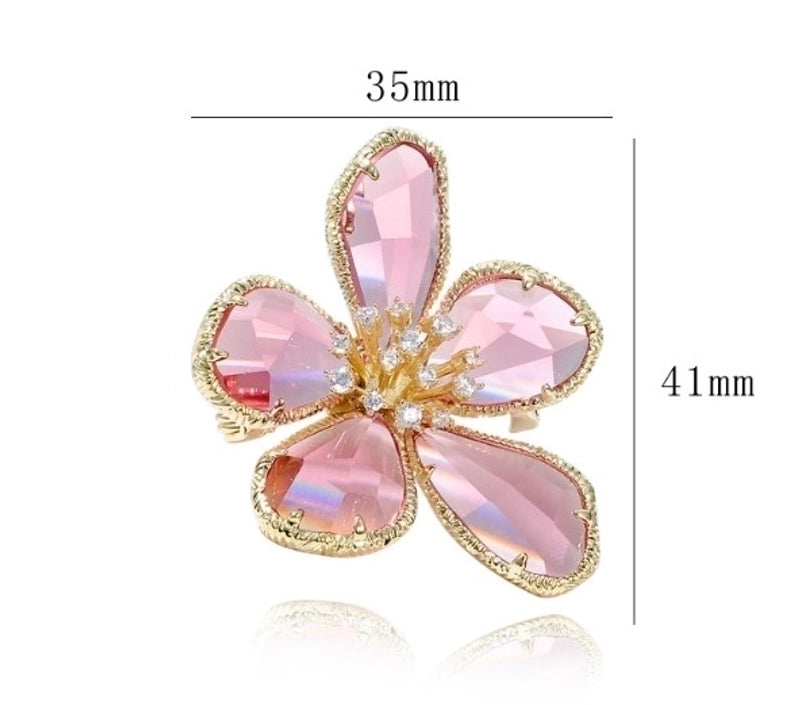 Retro Pin Flower Alloy Inlay Artificial Crystal Rhinestones Women’S Brooches