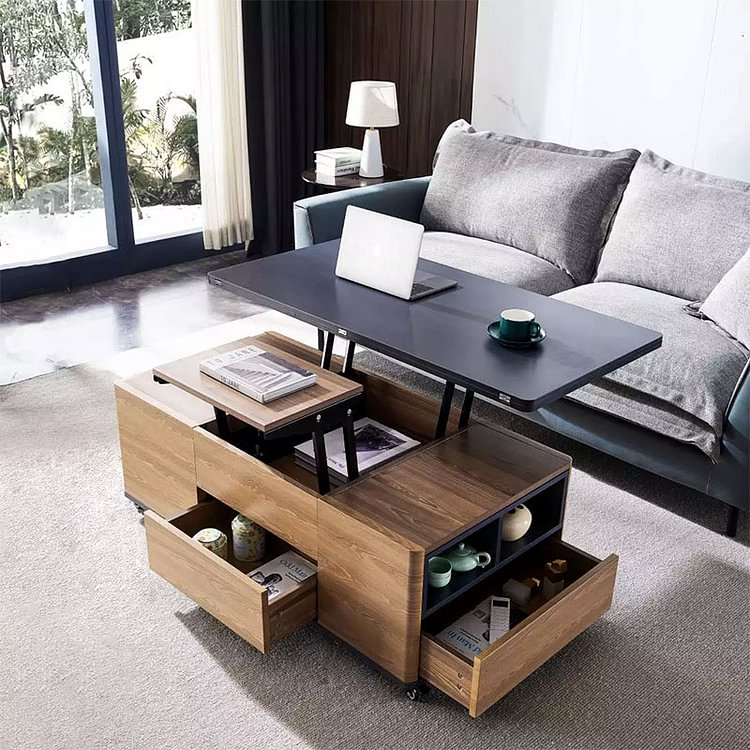 Three In One Folding Lift Top, Coffee Table That Opens To Desk