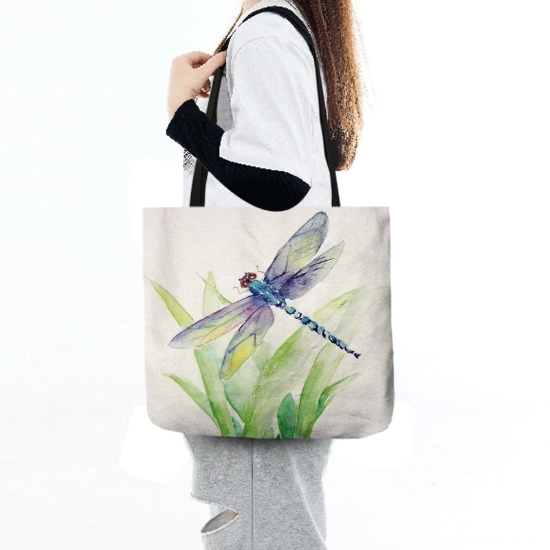 3 Pieces Women’s Medium Polyester Bird Basic Square Open Shopping Bags