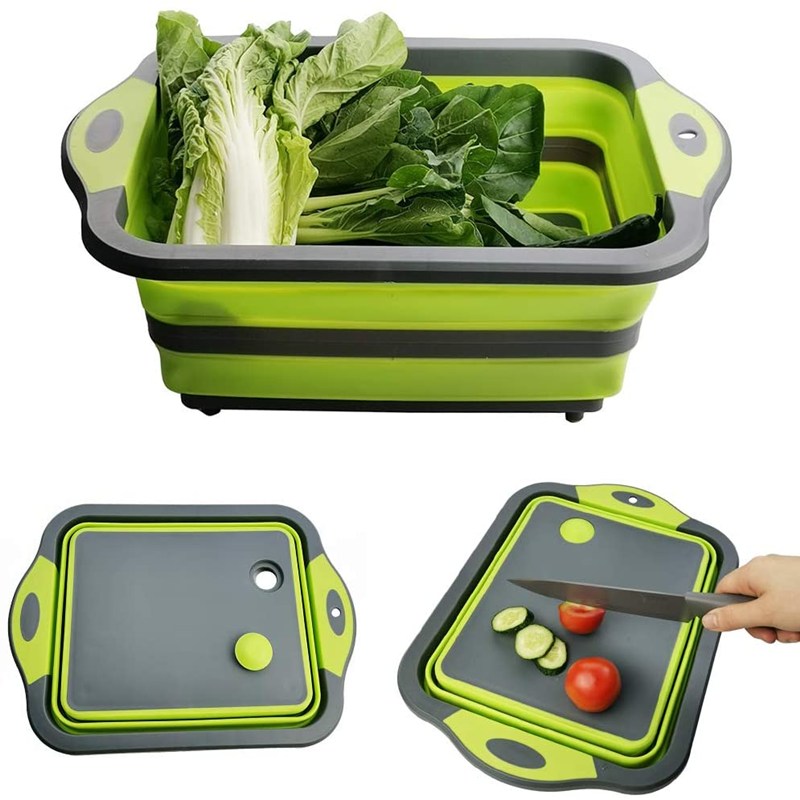 

Multifunctional cutting board folding cutting board three in one, Green, 501 Original