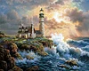Sea Sunrise Lighthouse | Full Square Diamond Painting Kits