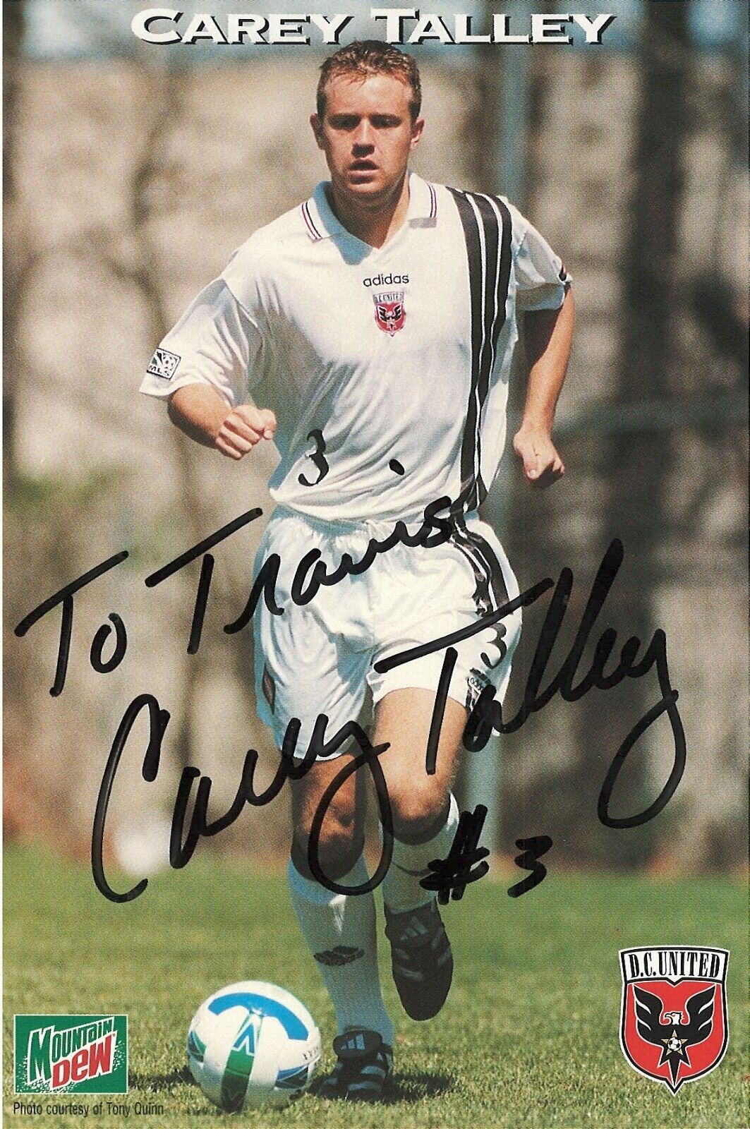 CAREY TALLEY DC UNITED RARE SIGNED Photo Poster painting